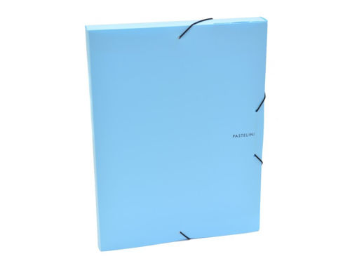 Picture of ELASTICATED BOX FILE A4 PASTEL BLUE 3CM
